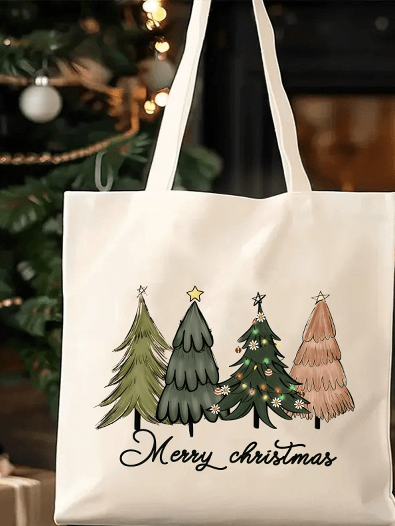DIY Personalized Christmas Tree Tote Bag